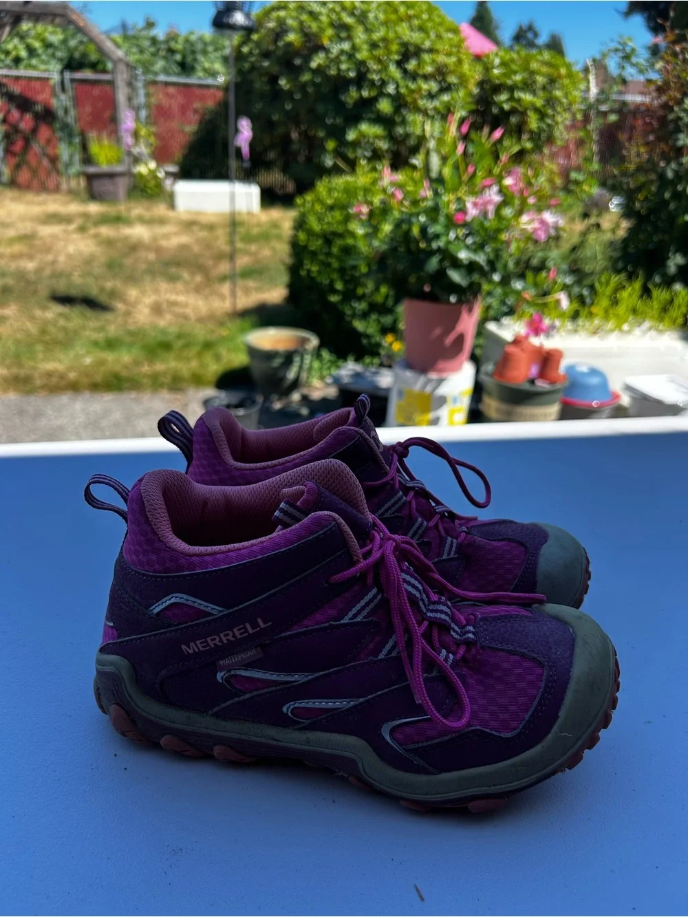 Merrell Kids Girl’s Purple and Pink Waterproof Hiking Boots Size 3